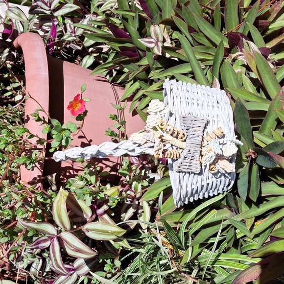 🌴RARE Vintage Cottagecore Wicker Basket - Picture 2 of 11